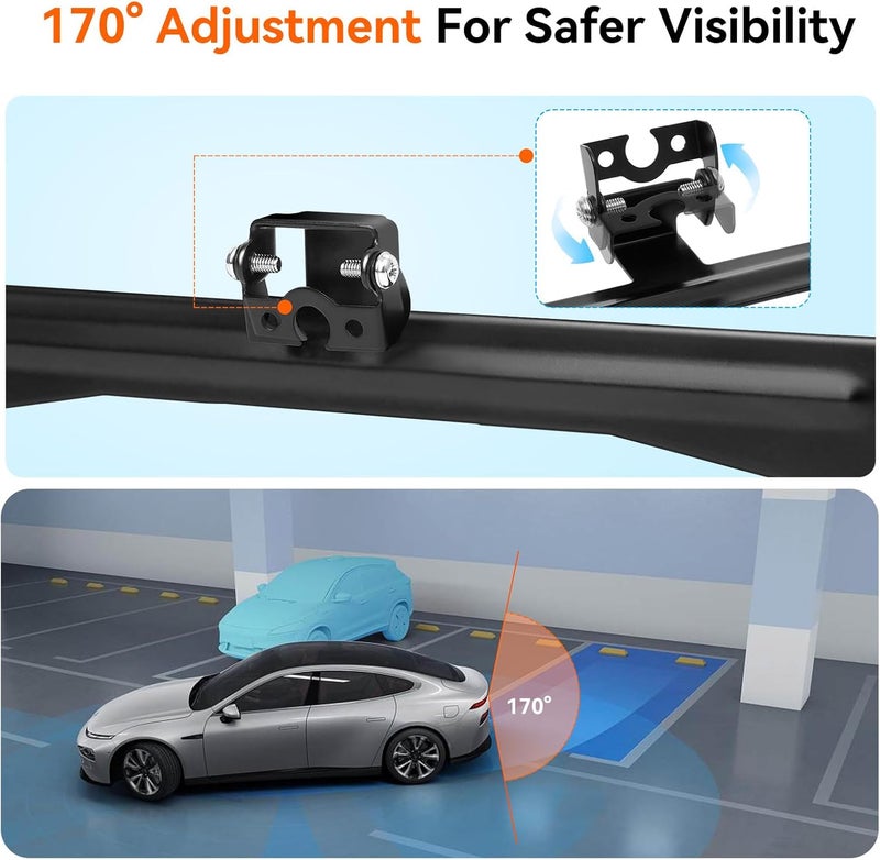 Fnysmkv Universal Rear View Camera License Plate Bracket, Upgraded Anti-Rust Paint Full Stainless Steel Backup Camera License Plate Mount , No-Drill & Adjustable for Easy Installation - Image 5